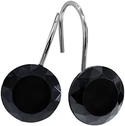 Black Diamond Crystal Bling Shower Curtain Hooks Rings by MitoVilla