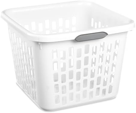 1.5 Bushel Square Plastic Laundry Basket, Sturdy & Stackable, by inbesk