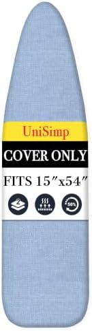 UniSimp Ironing Board Cover and Pad 15"x54" Extra Thick Natural Cotton by UniSimp