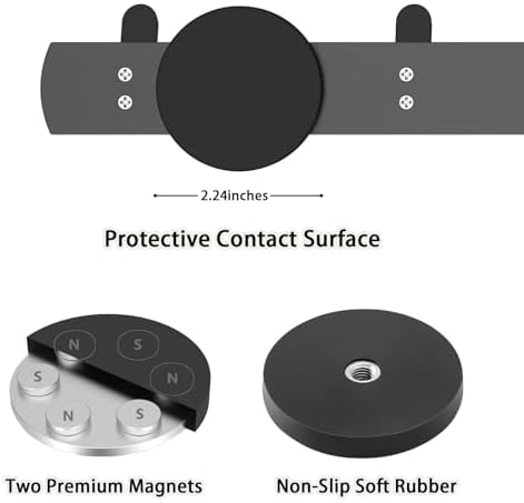 Strong Magnetic Coat Hooks-5 Hooks Matte Black Magnetic Hanger Holder-Heavy - Image 3