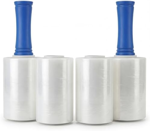 4 Pack Stretch Wrap for Moving, 5 Inch x 1000ft 80 Gauge, Heavy Duty Clear by Unknown