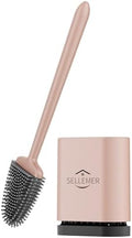 Sellemer Silicone Toilet Brush, Ventilation Slots Holder 1 Pack, Rose Gold by Sellemer
