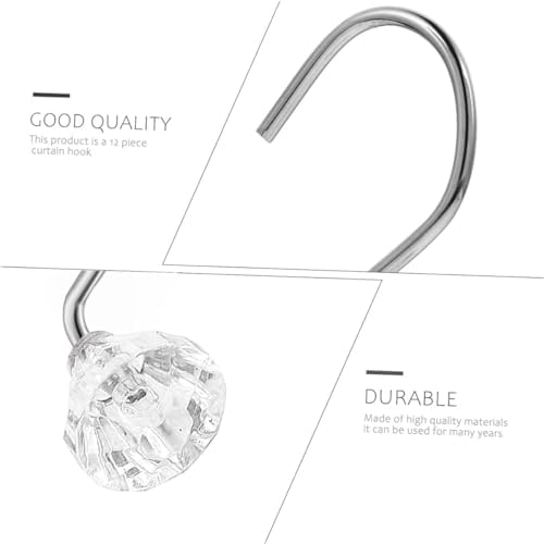 J&V TEXTILES Shower Curtain Hooks Rings, Rust Resistant Metal Double Glide - Image 2