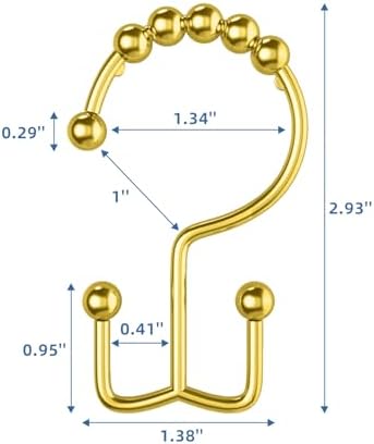 Gold Shower Curtain Hooks Double Sided - Image 2