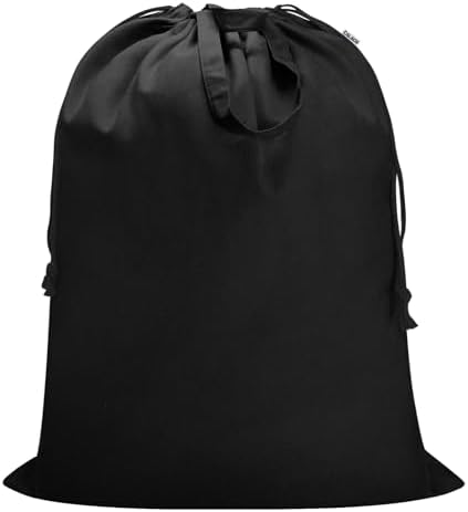 Canvas Laundry Bag 33"Wx 35"H, Extra Large Heavy Duty Hamper Liner, XL Black by CALACH