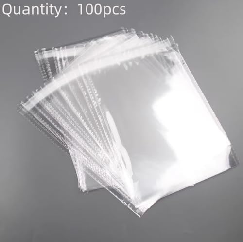 100 Pieces Clear Plastic Bags for Packaging, Clothing & T-Shirts Strong Packing - Image 2