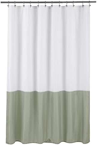 ALYVIA SPRING Waterproof Fabric Shower Curtain or Liner White/Sage by ALYVIASPRING