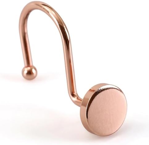 Rose Gold Shower Curtain Hooks: Rust Proof Metal Curtain Rings by PopKozzi