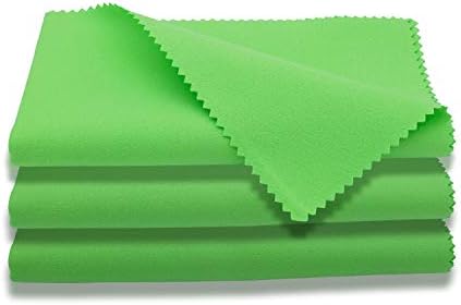 AAwipes Guitar Cloths Microfiber Green 3pcs 12"x12" Plush Polishing Cloths by AAWipes