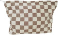 Checkered Cosmetic Bags for Women, Canvas Makeup Pouch Large Purse by SxoSyo