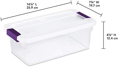 Sterilite 6 Qt Clearview Latch Storage Box, Stackable Bin - Image 3