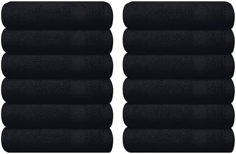 GLAMBURG Ultra Soft 12-Piece Washcloths Set 13x13-100% Ringspun Cotton by GLAMBURG