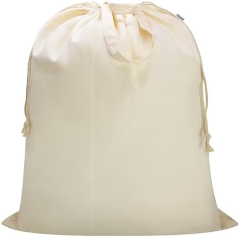 Canvas Laundry Bag Extra Large Heavy Duty Storage Bag 40"W x 35"H, XXL Beige by CALACH