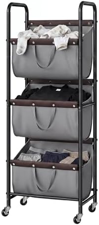 GRANNY SAYS 3 Tiered Laundry Sorter, Narrow Hamper Cart by GRANNYSAYS