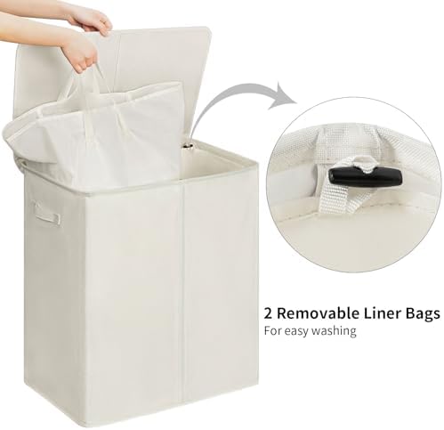 WOWLIVE 140L Double Laundry Hamper 2 Section - Image 5