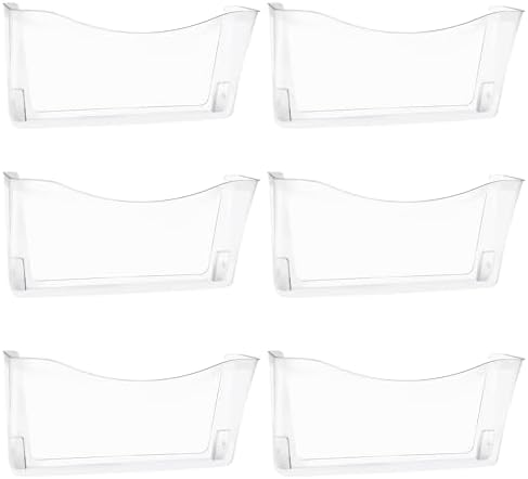 EASEPRES 6 Pack Clear Single Pocket Hanging File Organizer, Plastic Wall Mount by EASEPRES