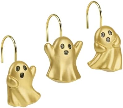 Sunlit Ghost Shower Curtain Hooks, Home Decorative Shower Curtain Rings by Sunlit