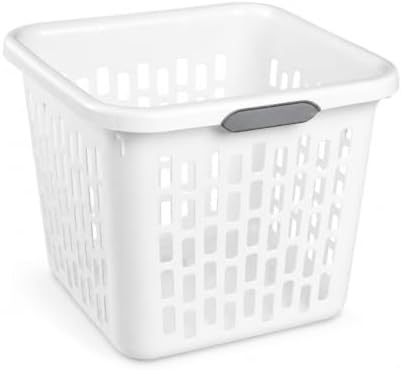 White Laundry Basket 1.5 Bushel Square by Unknown