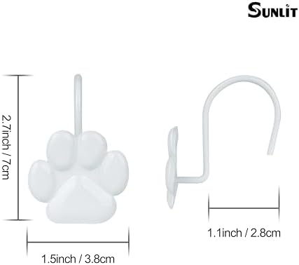 Sunlit Fashion Design Cute Paw Print Polished Shower Curtain Hooks - Image 3