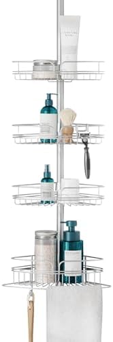 Zenna Home Tension Pole Shower Caddy Corner Organizer, Adjustable Standing by ZennaHome