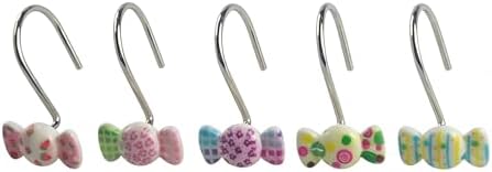 Two Fish Home Fashions Set of 12 Decorative Candies Shower Curtain Hooks - Image 6