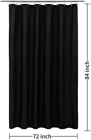 ALYVIA SPRING Extra Long Waterproof Fabric Shower Curtain Liner Black 72x84 - Image 7