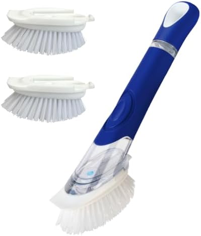 CELOX Dish Brush with Soap Dispenser, Dish Wand Bursh with Handle, 1 Wand & 3 by CELOX