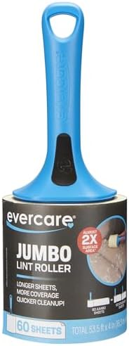 Evercare Jumbo Lint Roller, 60‑Sheet Extra‑Large Adhesive Roller by Evercare
