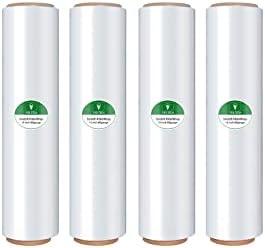 Shrink Wrap Rolls, Stretch Wrap 18in x 1500ft 4 Pack, Heavy Duty Pallet Wrap by YXX-TECH