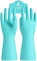 PACIFIC PPE 4 Pairs Dishwashing Gloves, Cotton Flocked Liner by PACIFICPPE