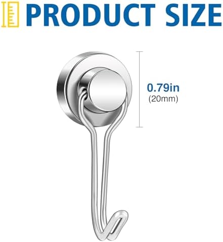 E BAVITE Swivel Swing Magnetic Hooks 40LBS Silver Refrigerator Magnet Hook - Image 2