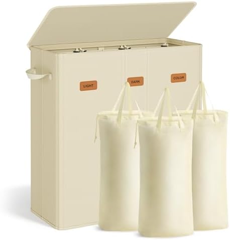 SONGMICS 160L Laundry Hamper, 4-Compartment Laundry Sorter by Unknown