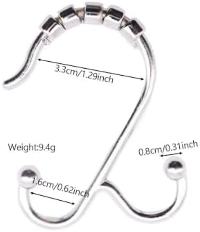 J&V TEXTILES Shower Curtain Hooks Rings, Rust Resistant Metal Double Glide - Image 2