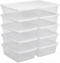10 Pack Storage Bins with Lids, 6 Quart Clear Plastic Stackable & Nestable by Unknown