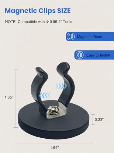 Universal Magnetic Clips, Magnetic Garage Tool Holder Magnets Flexible Clamps - Image 2