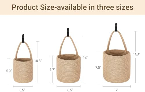 Dahey 3 Pcs Woven Hanging Wall Baskets - Image 3