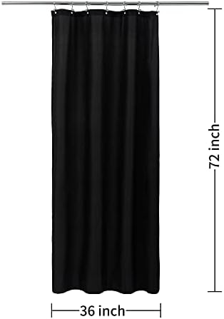 ALYVIA SPRING Stall Waterproof Fabric Shower Curtain or Liner Black - Image 7