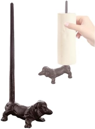 Dog Paper Towel Holder 12'' Cast Iron Paper Towel Holder Funny Toilet Paper by mozhixue