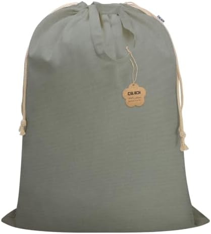 Cotton Canvas Laundry Bag 33"Wx 35"H, Extra Large Heavy Duty, XL cottonGrey by CALACH