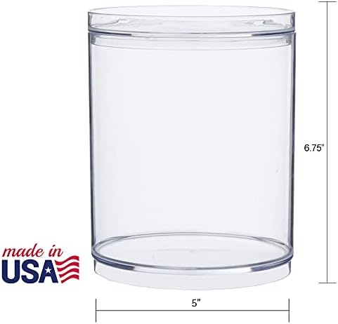 STORi Bella Tall Scrunchie Holder | Stackable Clear Plastic Container Round - Image 5