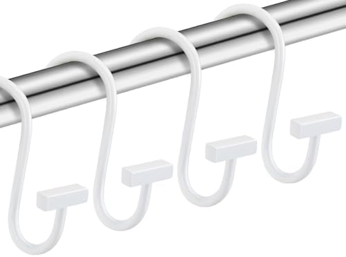 White Shower Curtain Hooks, Rust Proof Shower Curtain Rings - Image 2