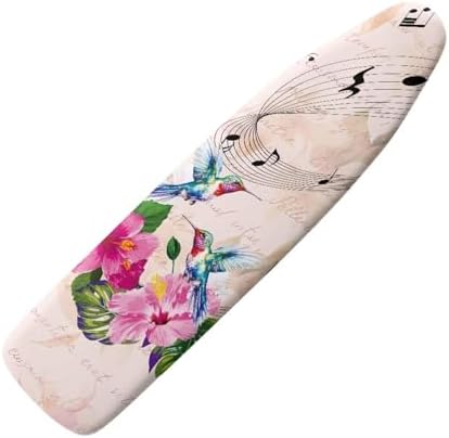 GLENLCWE Blue Hummingbird Hibiscus Music Note Ironing Board Cover Full Size by GLENLCWE