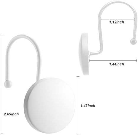 Decorative Shower Curtain Hooks, Simple Modern Style Round Flat-Back Button - Image 5