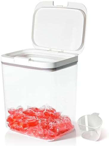 Gute Laundry Pod Holder with Lid, 186oz Sealed Pop-Up Dispenser by GUTE