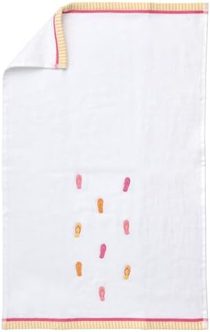 Ritz 2-Piece Cotton Velour Bathroom Hand Towel Set, Embroidered Flip Flop - Image 6
