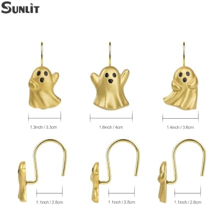 Sunlit Ghost Shower Curtain Hooks, Home Decorative Shower Curtain Rings - Image 2