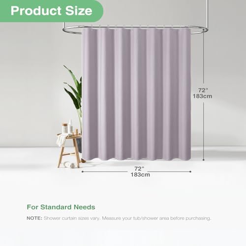 Dynamene Waffle Shower Curtain 256 GSM Heavy Duty Fabric 72"x72" Lavender - Image 4