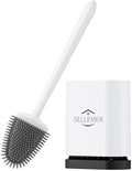 Sellemer Silicone Toilet Brush, Ventilation Slots Holder 1 Pack Pearl White by Sellemer