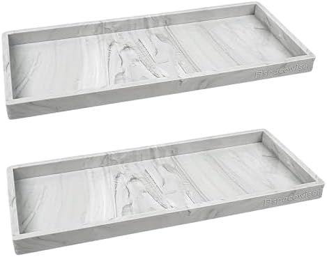 Spacewiser Silicone Countertop & Vanity Bathroom Tray – 2 PC 11.7" by Spacewiser