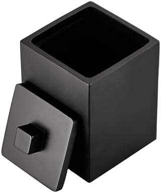 Resin Square Canister with Lid, Bathroom Qtip Holder, Cosmetics Makeup - Image 5